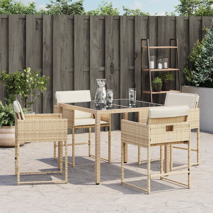 Trädgårdsstolar Med Dynor 4 St Beige Konstrotting