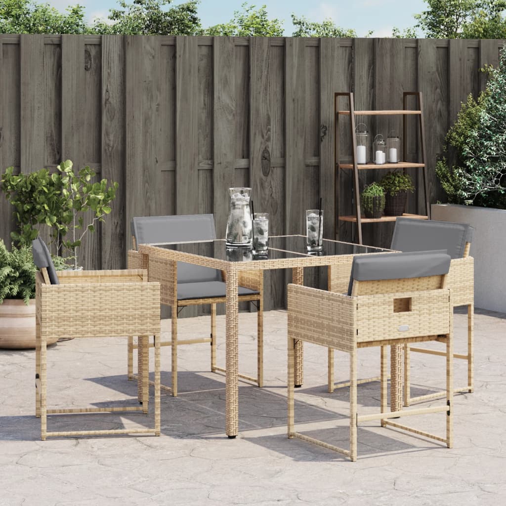 Trädgårdsstolar Med Dynor 4 St Blandad Beige Konstrotting