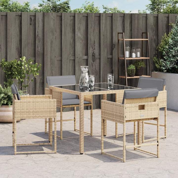 Trädgårdsstolar Med Dynor 4 St Blandad Beige Konstrotting