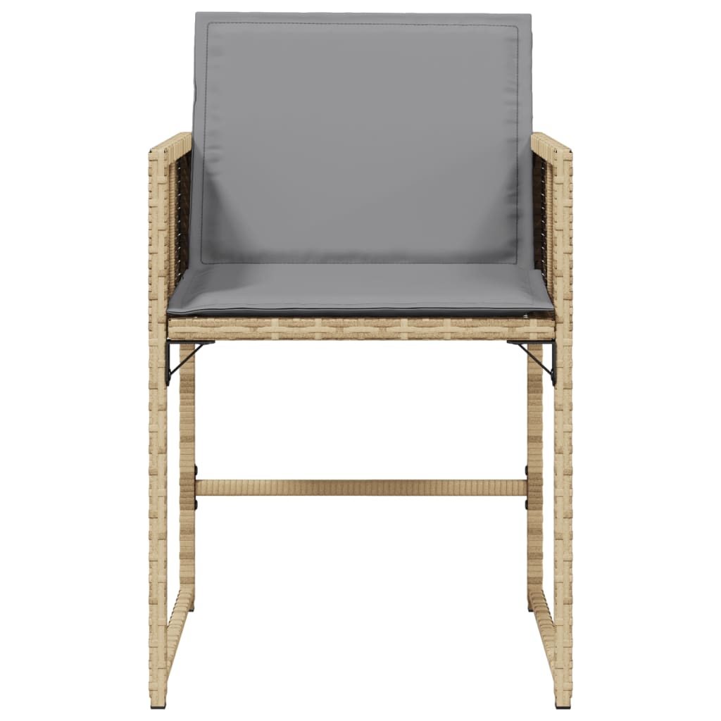 Trädgårdsstolar Med Dynor 4 St Blandad Beige Konstrotting