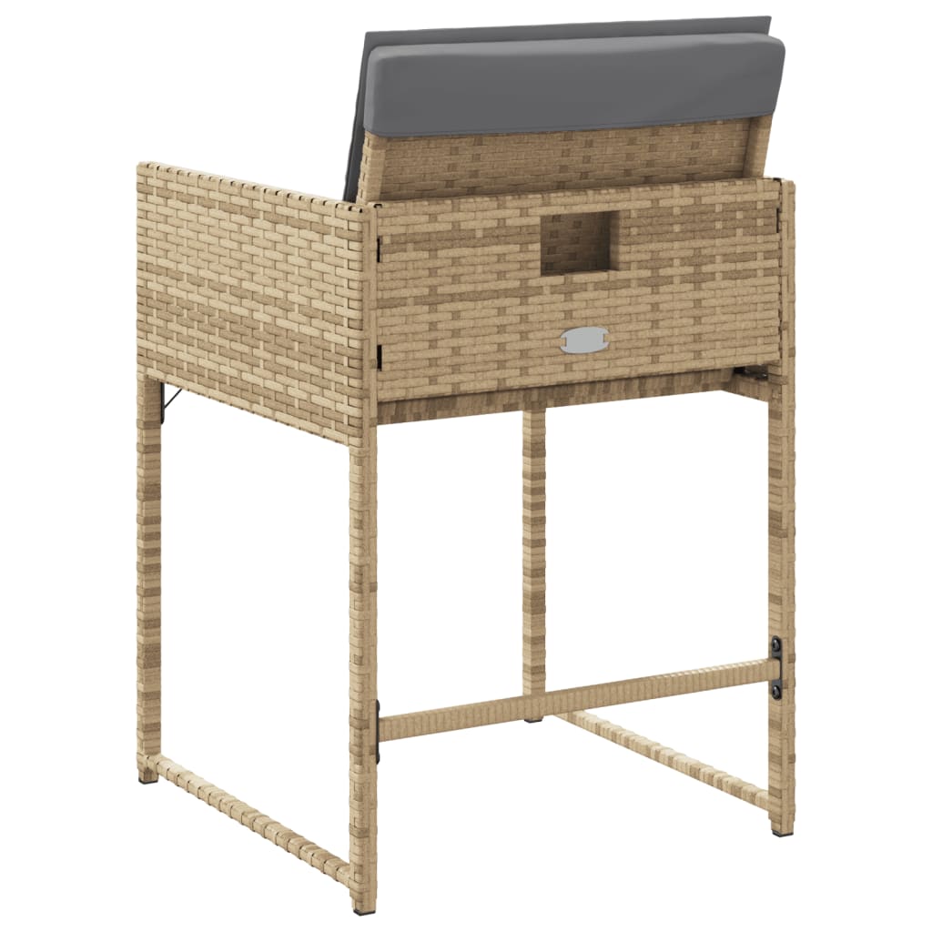 Trädgårdsstolar Med Dynor 4 St Blandad Beige Konstrotting