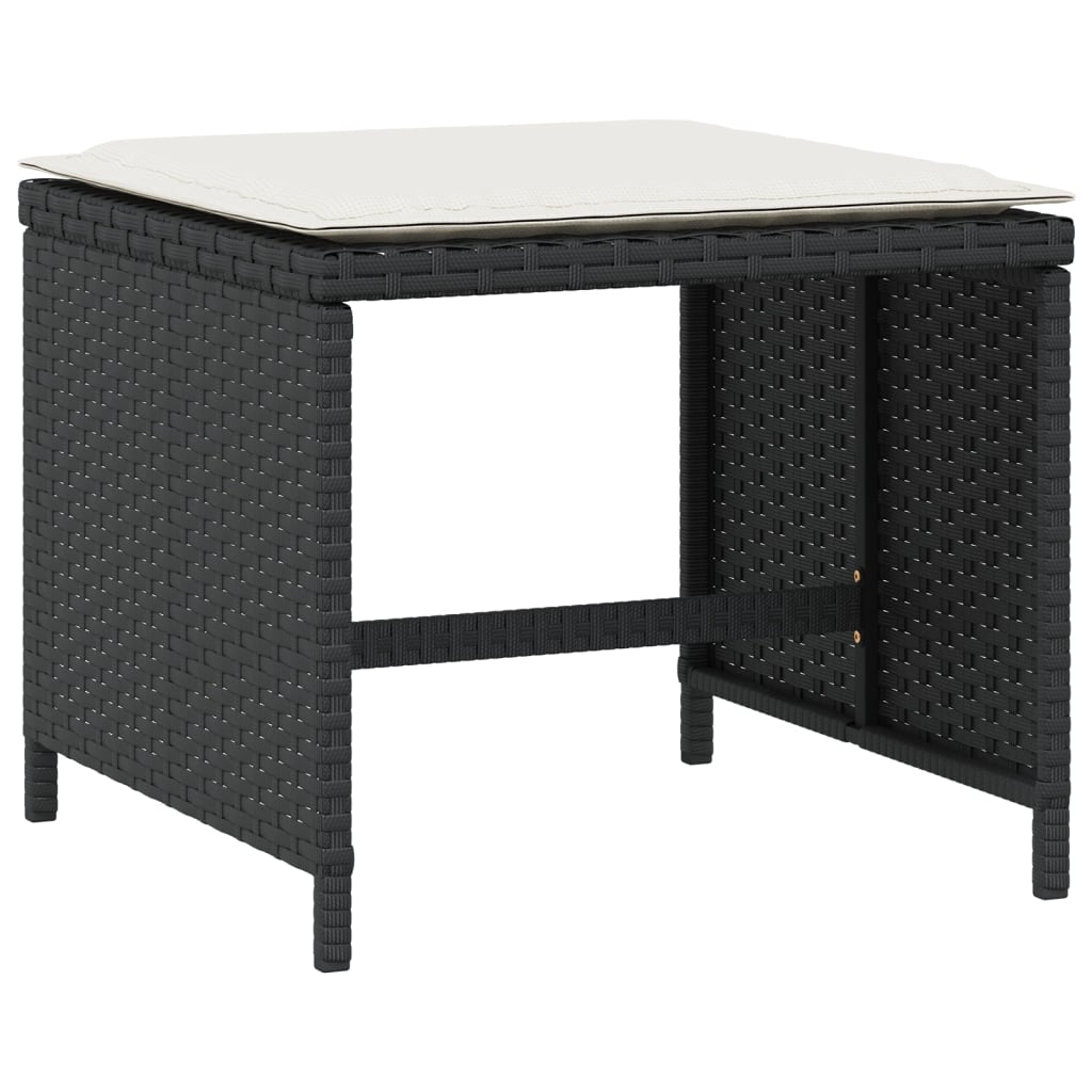 Trädgårdspallar Med Dynor 4 St Svart 40X40X35 Cm Konstrotting
