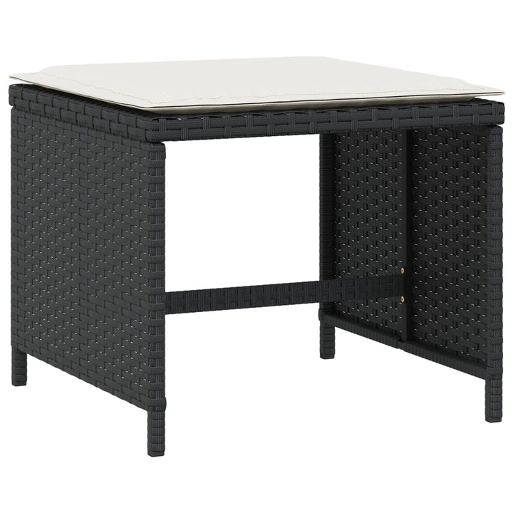 Trädgårdspallar Med Dynor 4 St Svart 40X40X35 Cm Konstrotting