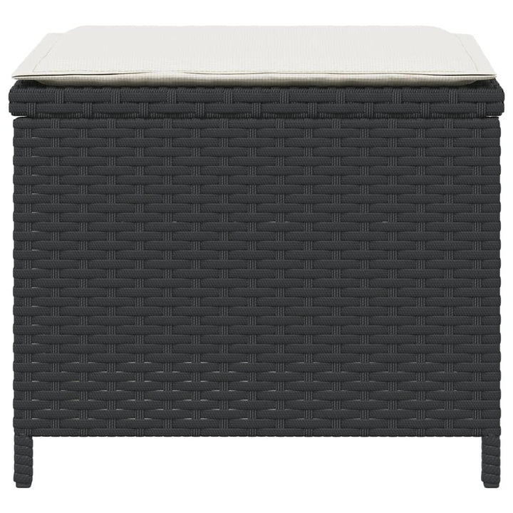 Trädgårdspallar Med Dynor 4 St Svart 40X40X35 Cm Konstrotting