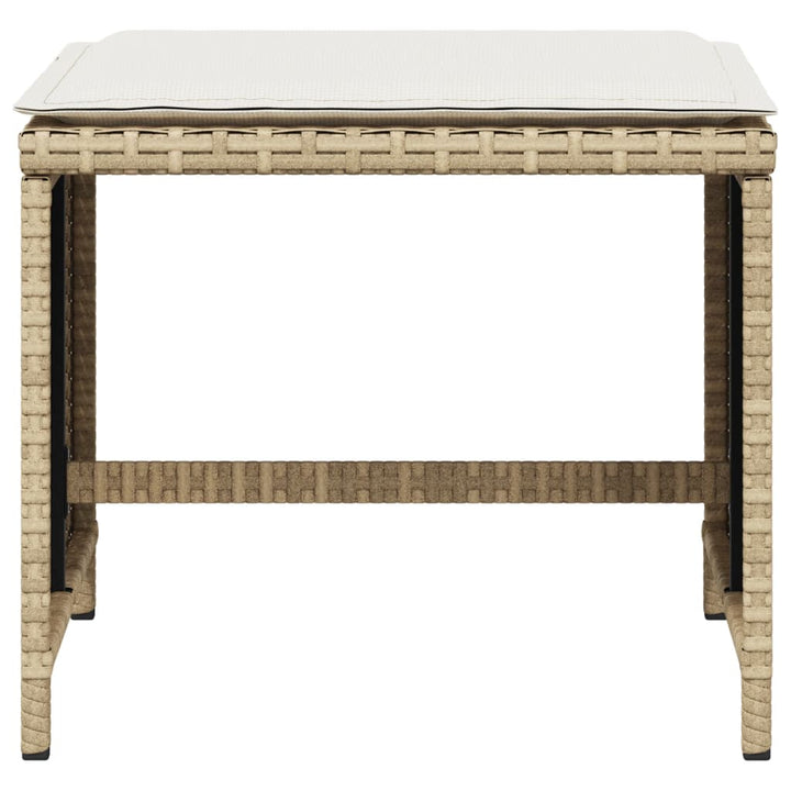 Trädgårdspallar Med Dynor 4 St Beige 40X40X35 Cm Konstrotting