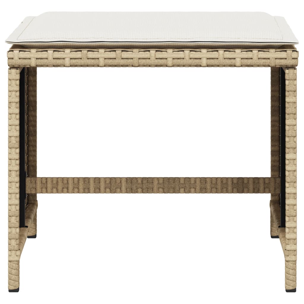 Trädgårdspallar Med Dynor 4 St Beige 40X40X35 Cm Konstrotting