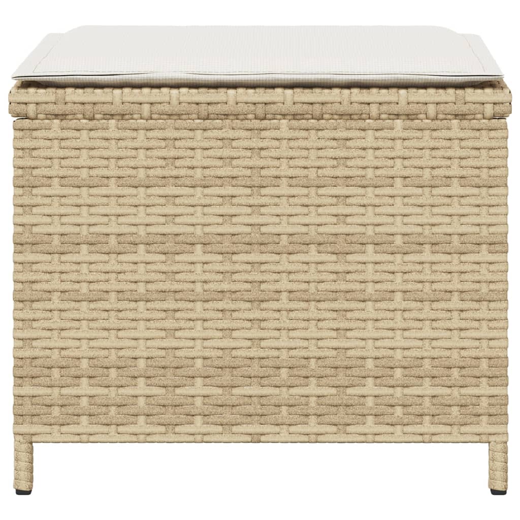 Trädgårdspallar Med Dynor 4 St Beige 40X40X35 Cm Konstrotting