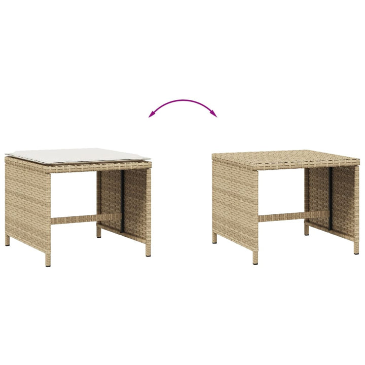 Trädgårdspallar Med Dynor 4 St Beige 40X40X35 Cm Konstrotting