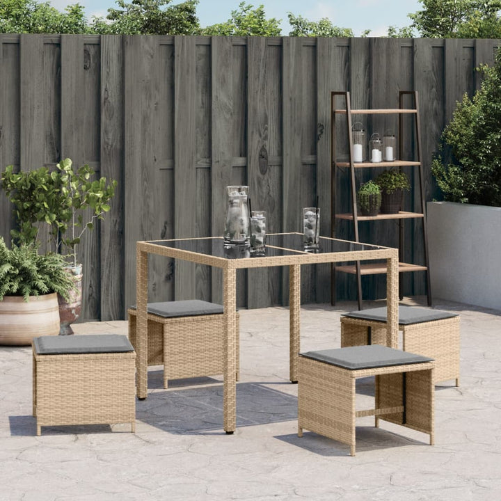 Trädgårdspallar M. Dynor 4 St Mix Beige 40X40X35Cm Konstrotting