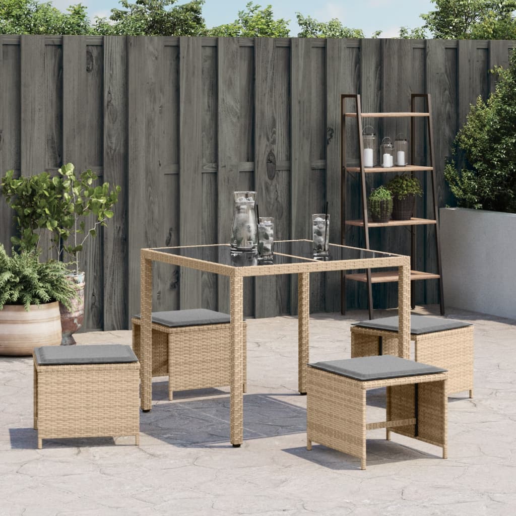 Trädgårdspallar M. Dynor 4 St Mix Beige 40X40X35Cm Konstrotting