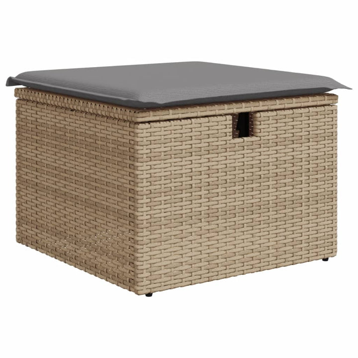 Matgrupp För Trädgården Med Dynor 7 Delar Beige Konstrotting