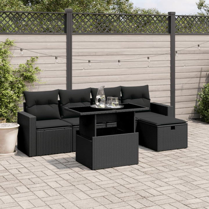 Loungegrupp Med Dynor 6 Delar Konstrotting