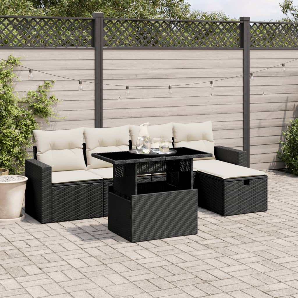 Loungegrupp Med Dynor 6 Delar Konstrotting