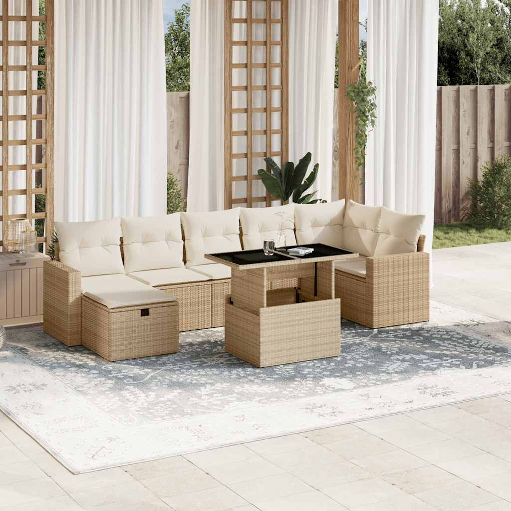 Loungegrupp För Trädgården Med Dynor 8 Delar Konstrotting