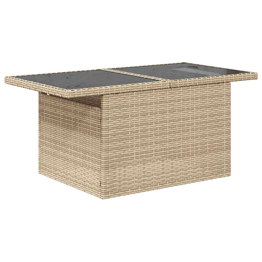 Soffgrupp För Trädgården Med Dynor 9 Delar Beige Konstrotting