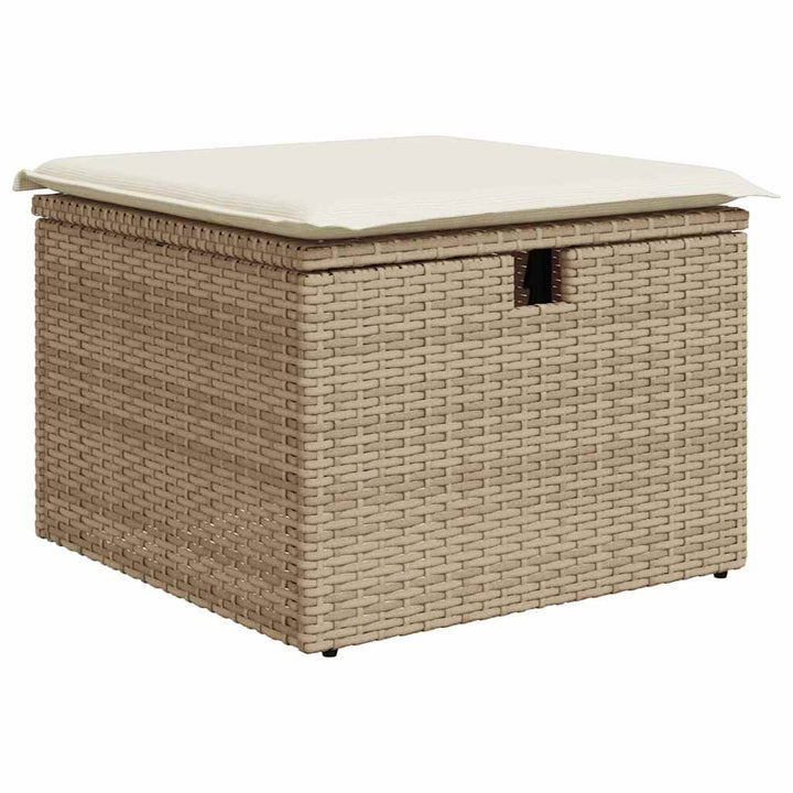 Soffgrupp För Trädgården Med Dynor 9 Delar Beige Konstrotting