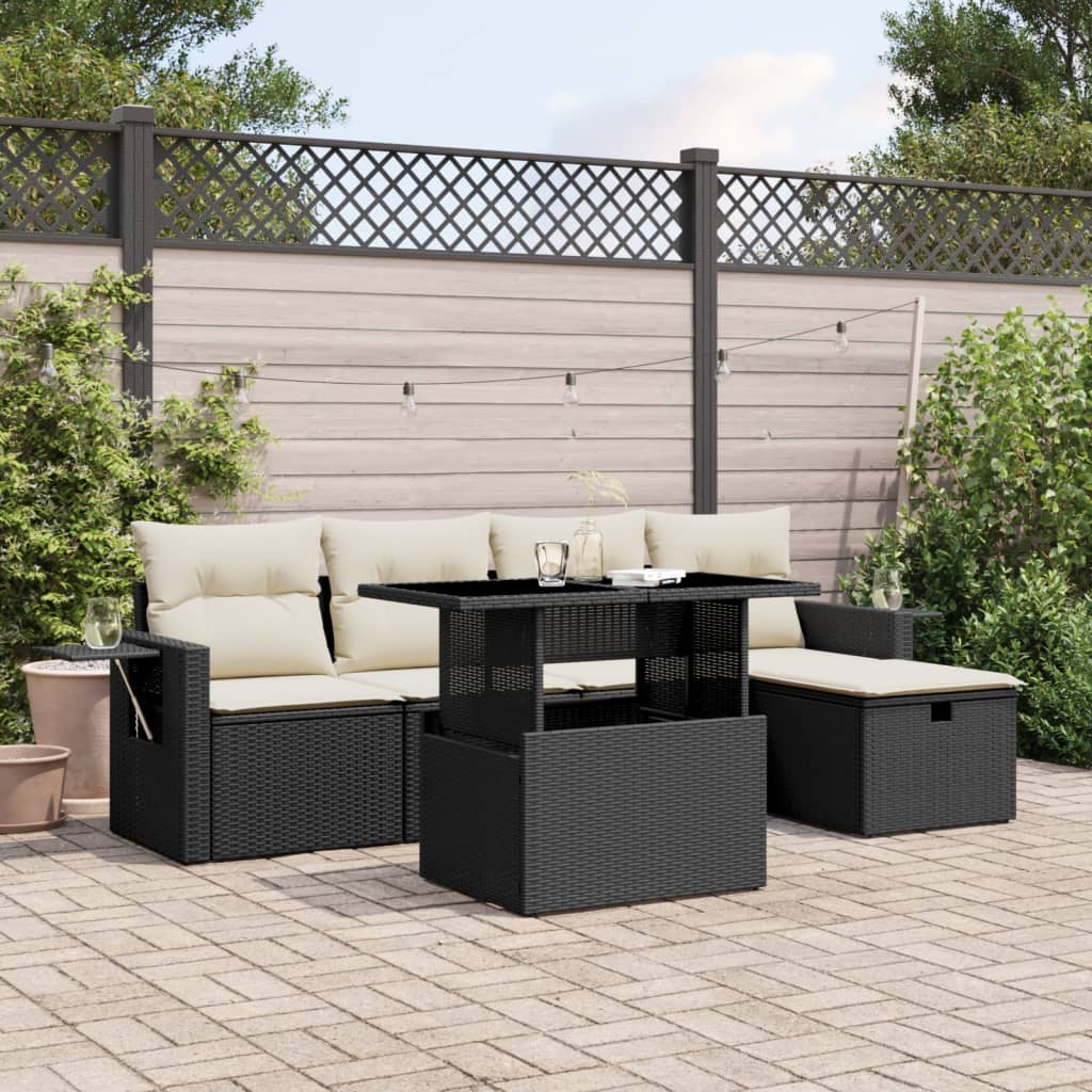 Loungegrupp Med Dynor 6 Delar Konstrotting