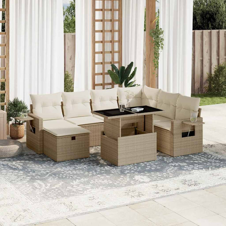 Loungegrupp För Trädgården Med Dynor 8 Delar Konstrotting