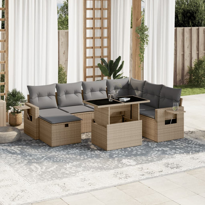 Loungegrupp För Trädgården Med Dynor 8 Delar Konstrotting