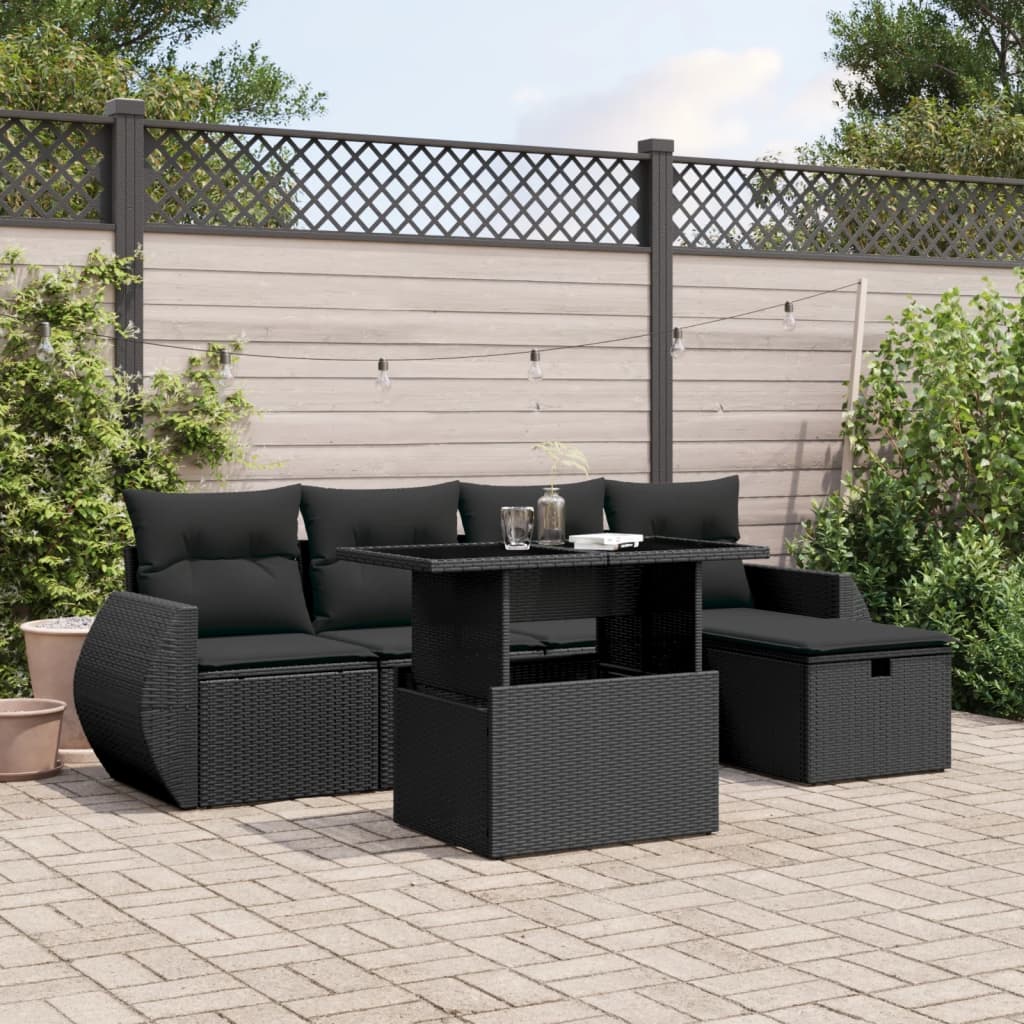 Loungegrupp Med Dynor 6 Delar Konstrotting
