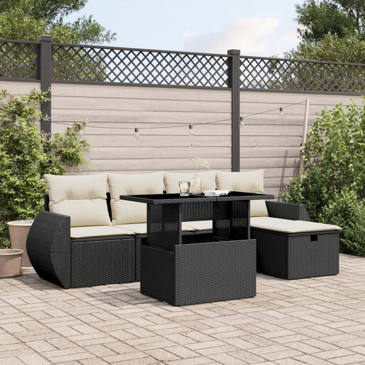 Loungegrupp Med Dynor 6 Delar Konstrotting