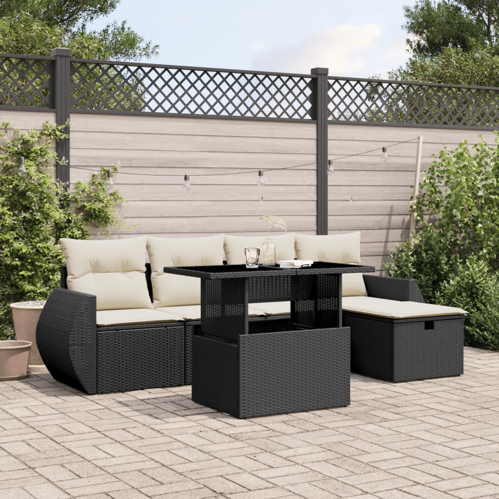 Loungegrupp Med Dynor 6 Delar Konstrotting