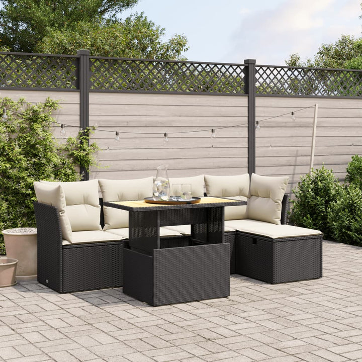 Loungegrupp Med Dynor 6 Delar Konstrotting