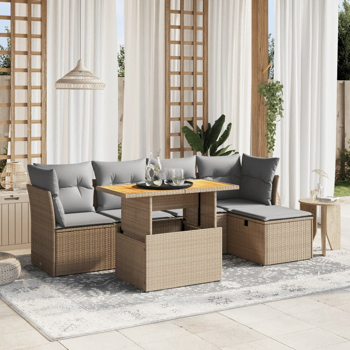Loungegrupp Med Dynor 6 Delar Konstrotting