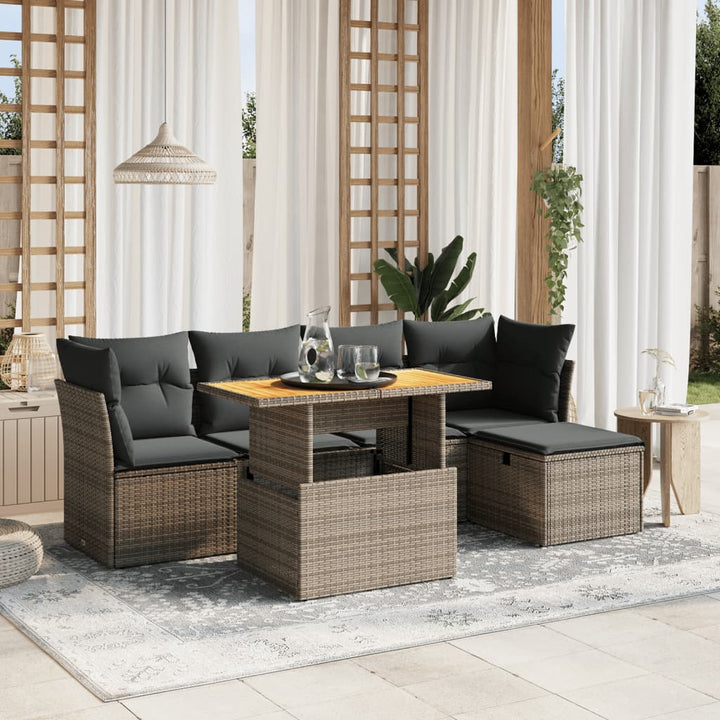 Loungegrupp Med Dynor 6 Delar Konstrotting