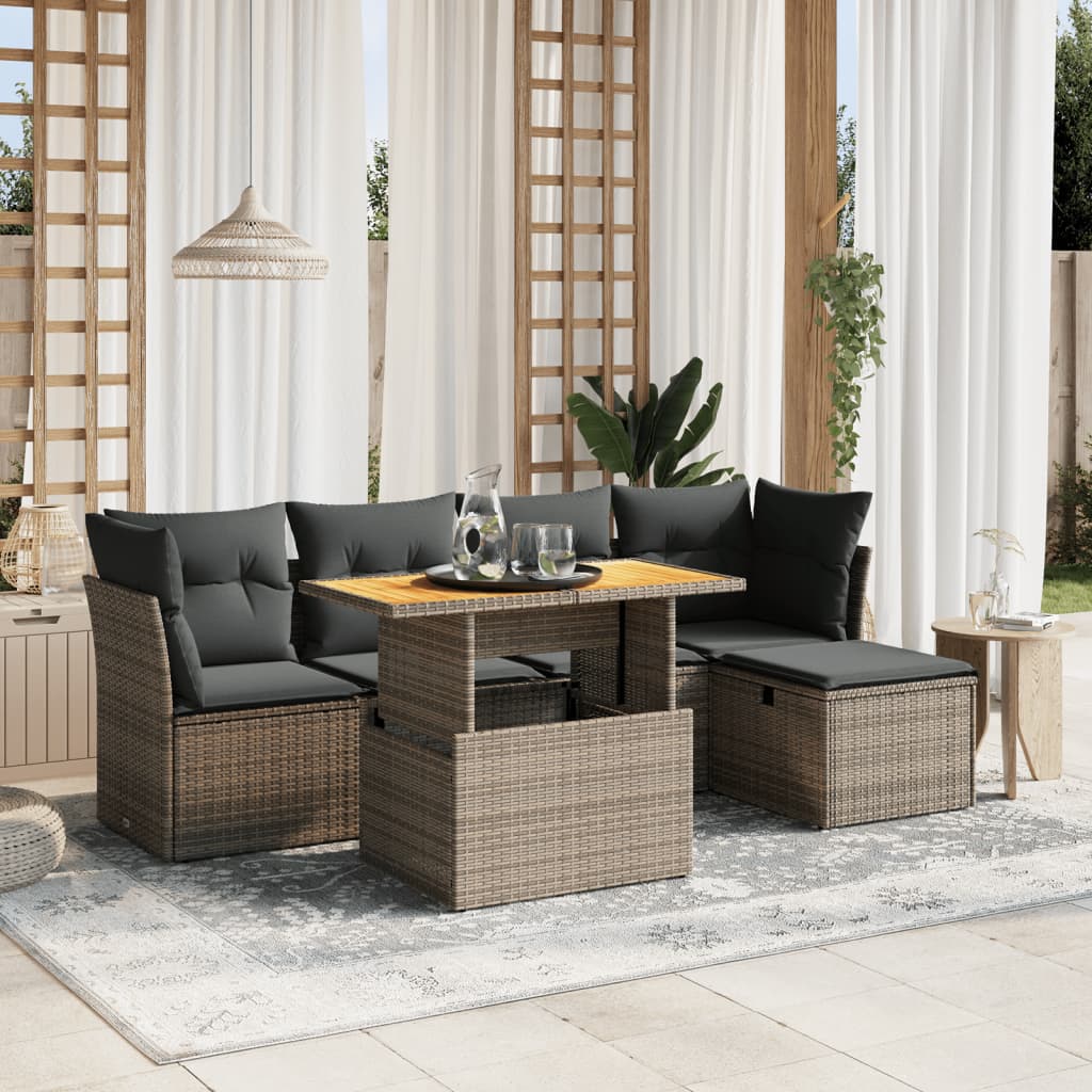 Loungegrupp Med Dynor 6 Delar Konstrotting