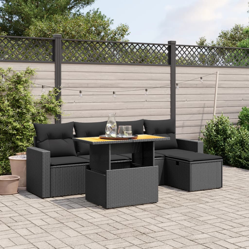 Loungegrupp Med Dynor 6 Delar Konstrotting