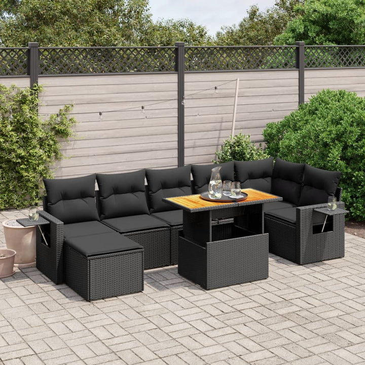 Loungegrupp För Trädgården Med Dynor 8 Delar Konstrotting