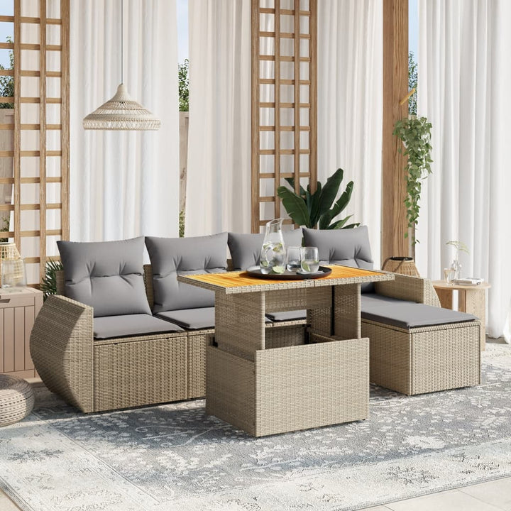 Loungegrupp Med Dynor 6 Delar Svart Konstrotting