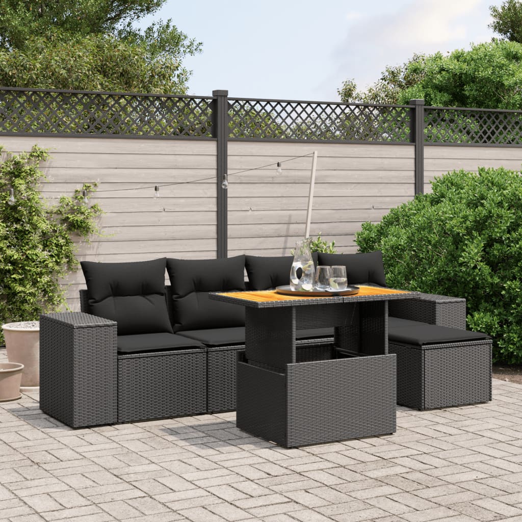 Loungegrupp Med Dynor 6 Delar Konstrotting