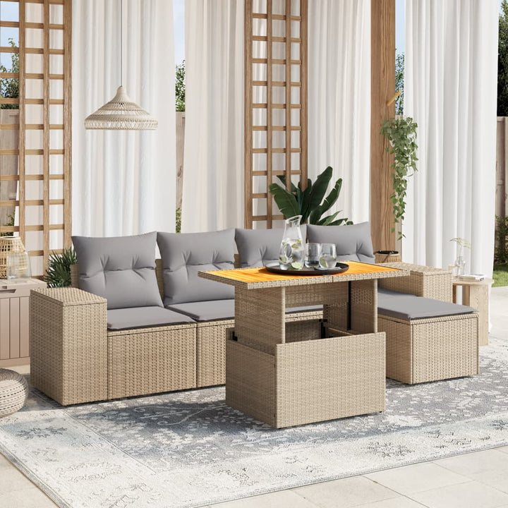 Loungegrupp Med Dynor 6 Delar Konstrotting