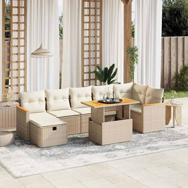 Loungegrupp För Trädgården Med Dynor 8 Delar Konstrotting
