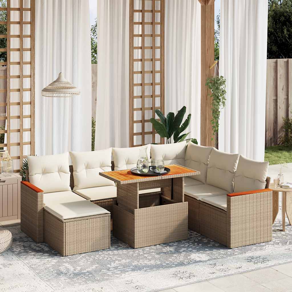Loungegrupp För Trädgården Med Dynor 8 Delar Svart Konstrotting