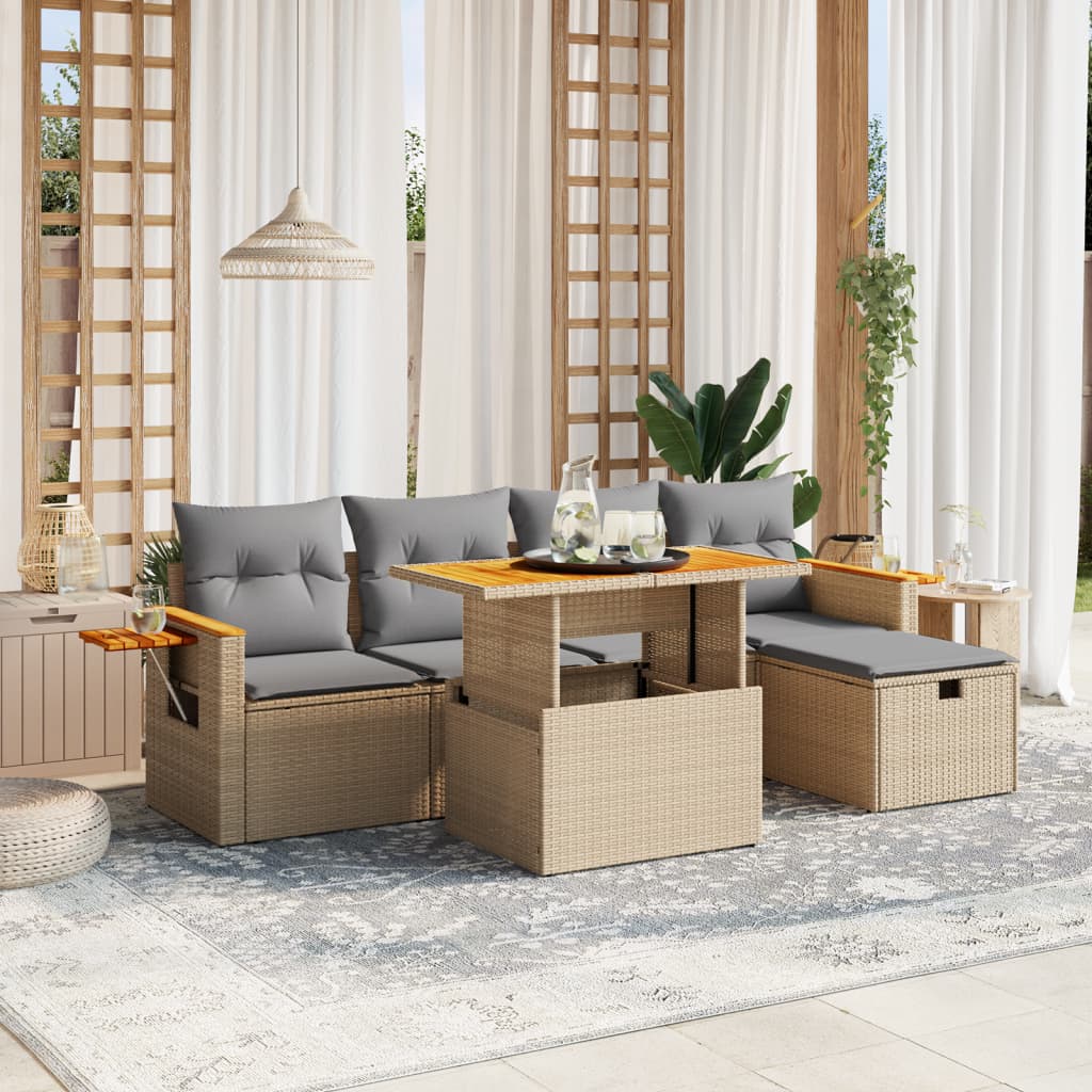 Loungegrupp Med Dynor 6 Delar Svart Konstrotting