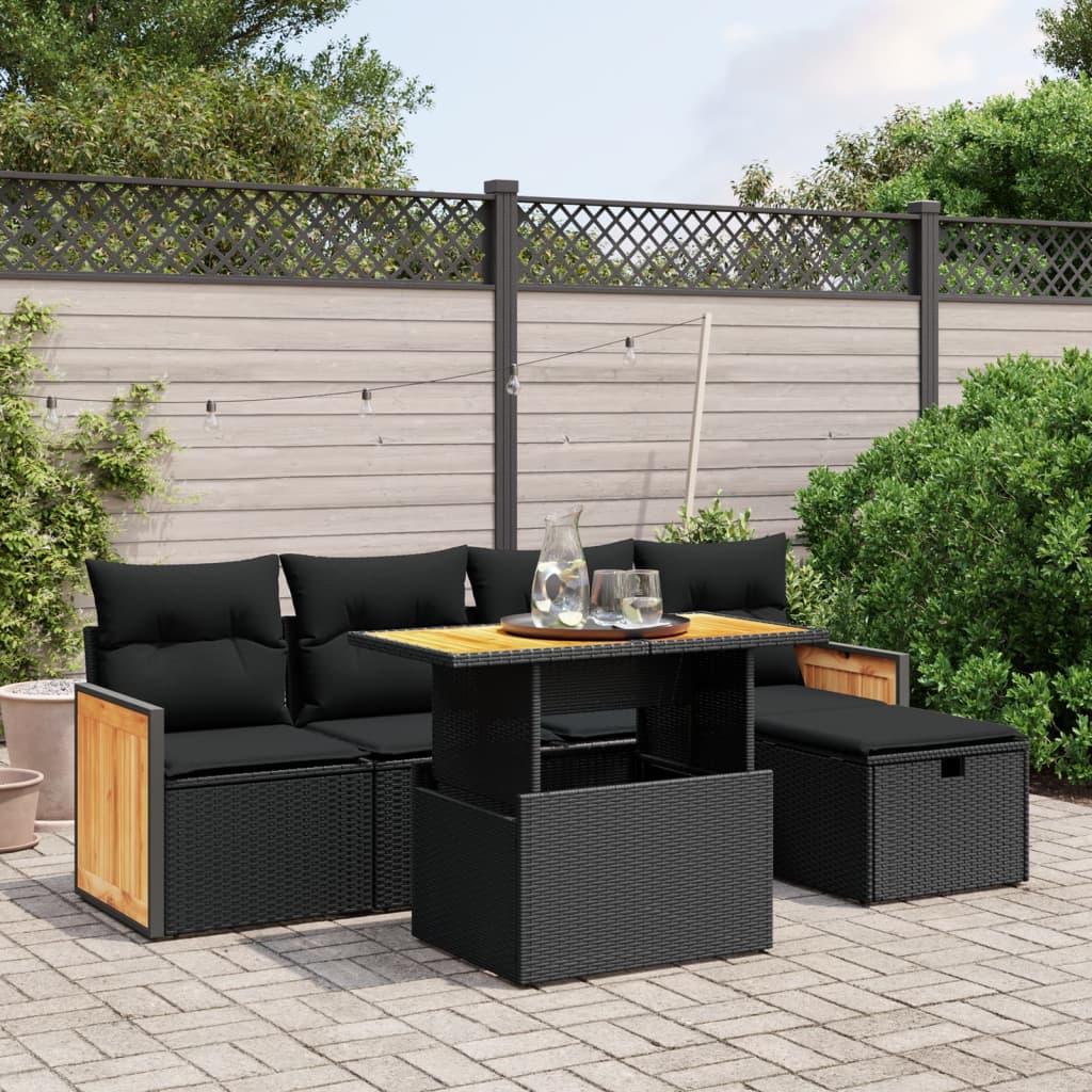Loungegrupp Med Dynor 6 Delar Konstrotting