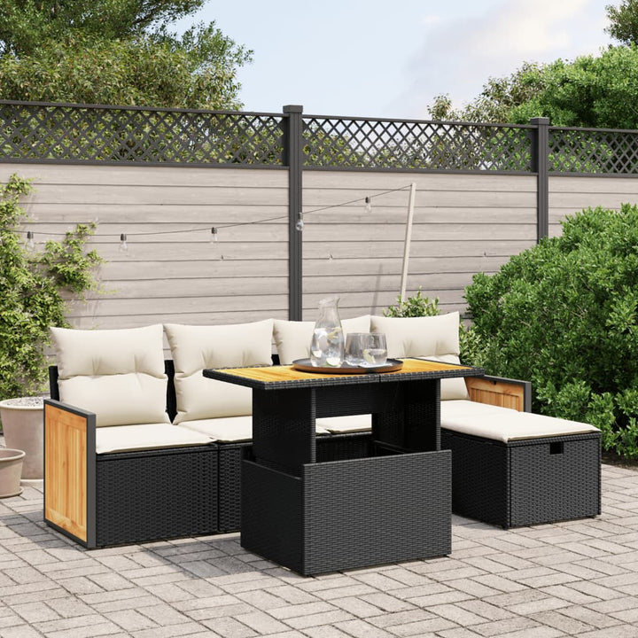 Loungegrupp Med Dynor 6 Delar Konstrotting