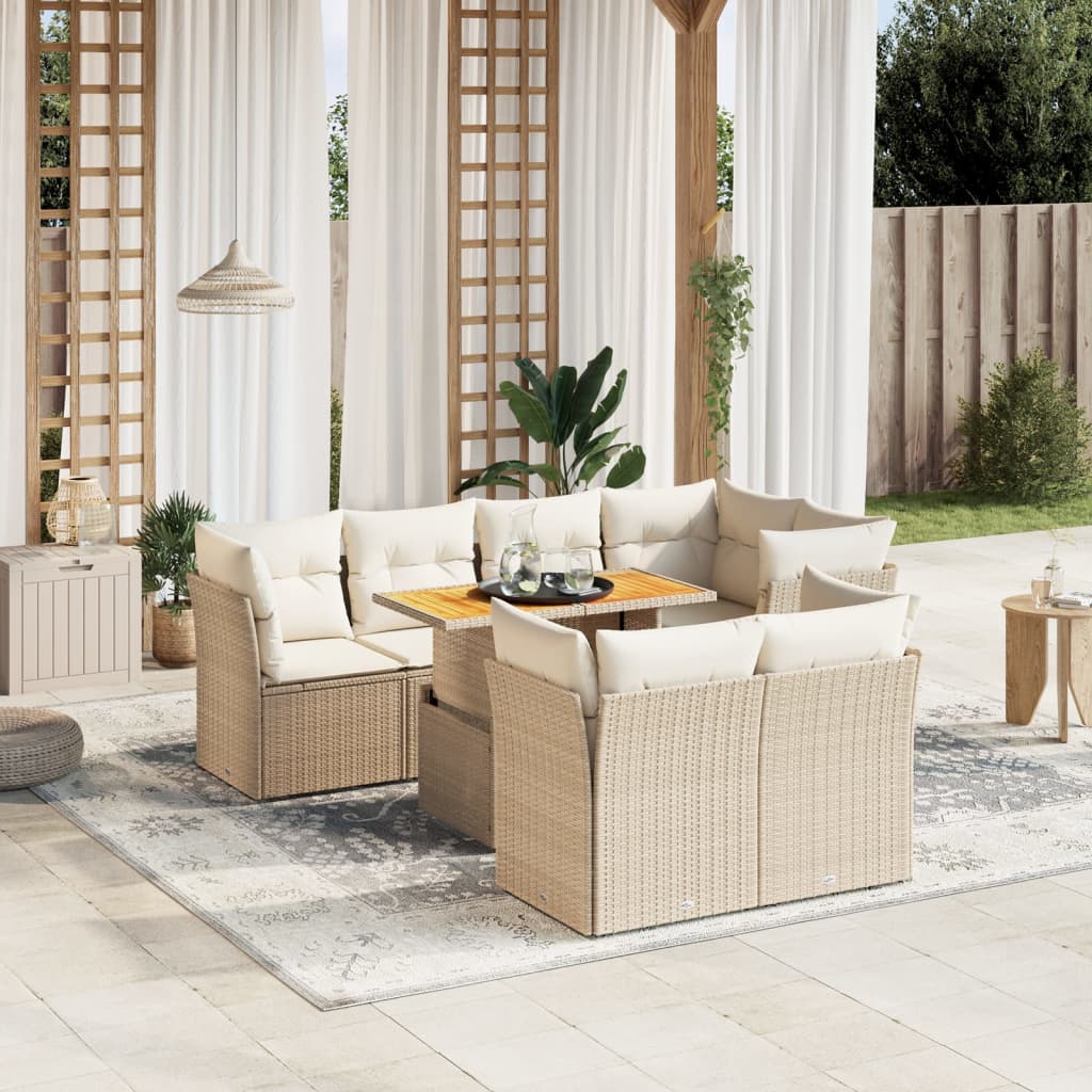 Loungegrupp För Trädgården Med Dynor 8 Delar Konstrotting