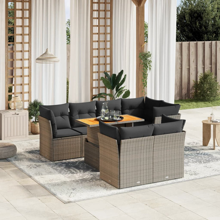 Loungegrupp För Trädgården Med Dynor 8 Delar Konstrotting