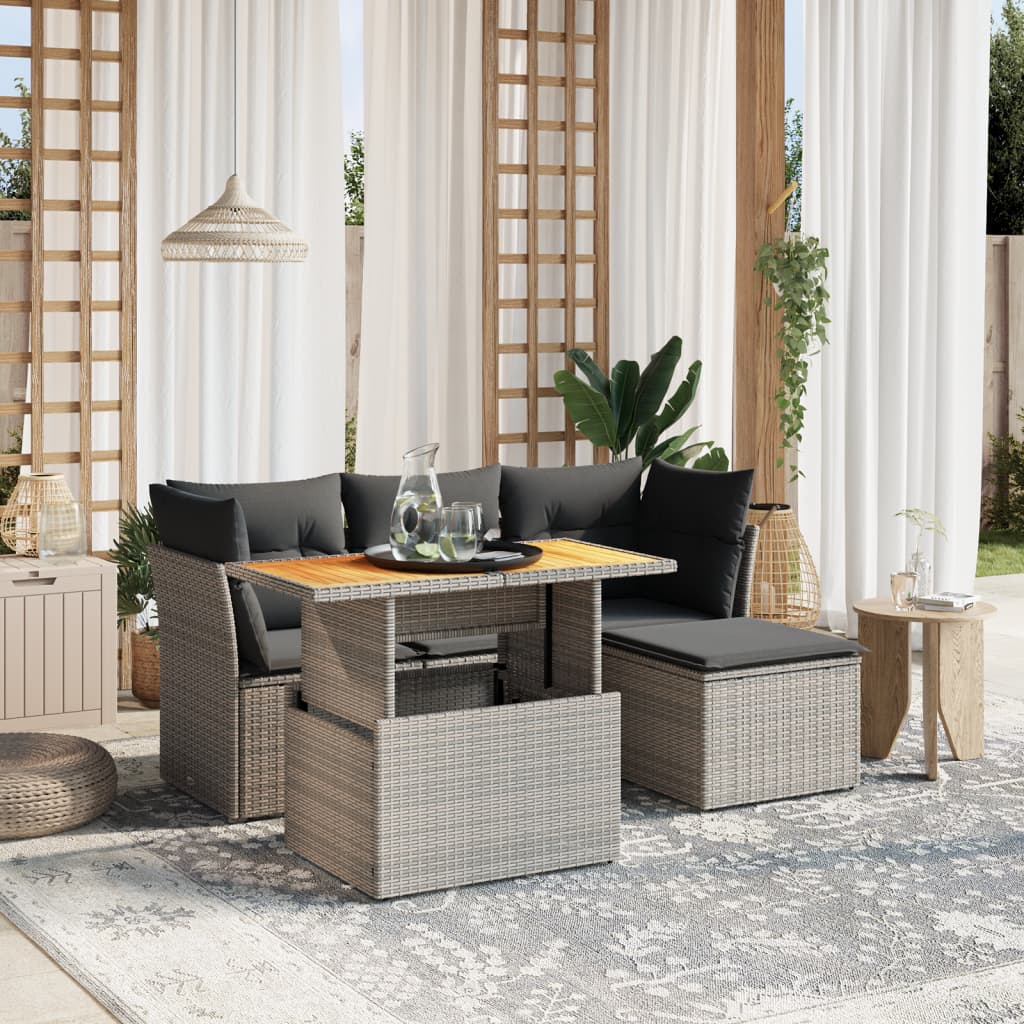 Loungegrupp Med Dynor 6 Delar Konstrotting