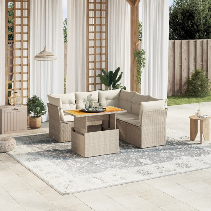 Loungegrupp För Trädgården Med Dynor 5 Delar Konstrotting