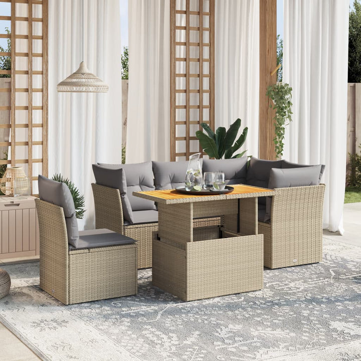 Loungegrupp För Trädgården Med Dynor 5 Delar Konstrotting