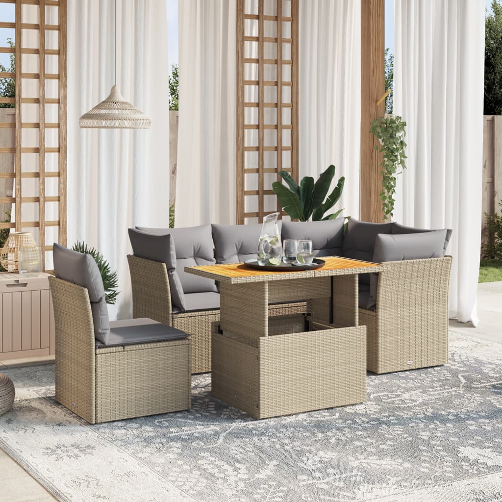 Loungegrupp För Trädgården Med Dynor 5 Delar Konstrotting