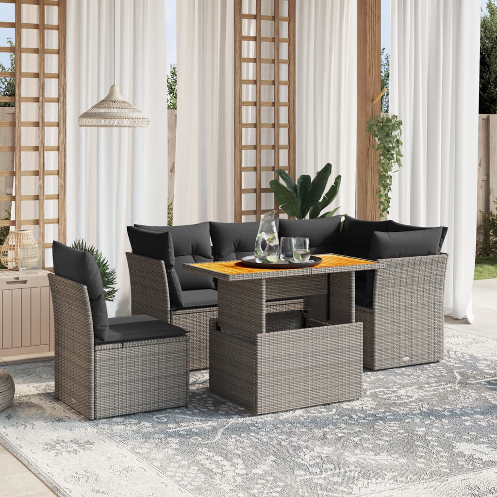 Loungegrupp För Trädgården Med Dynor 5 Delar Konstrotting