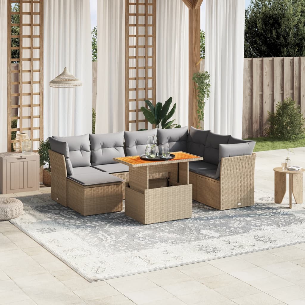 Loungegrupp För Trädgården Med Dynor 8 Delar Svart Konstrotting
