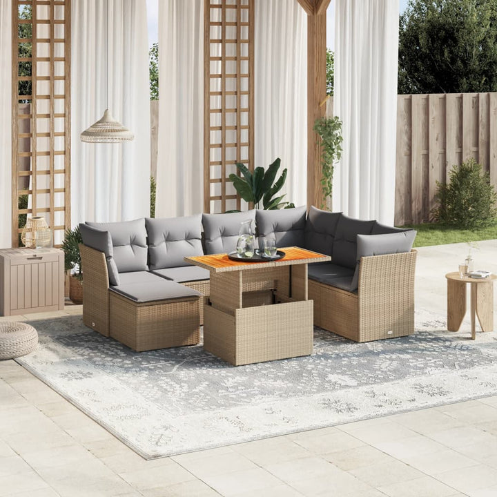 Loungegrupp För Trädgården Med Dynor 8 Delar Svart Konstrotting