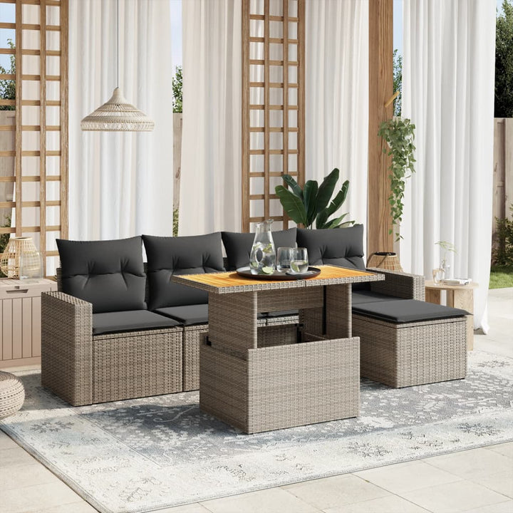 Loungegrupp Med Dynor 6 Delar Konstrotting